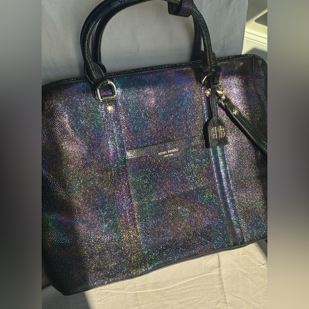 HB oil slick laptop briefcase